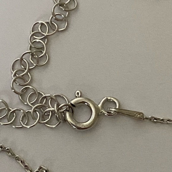 925 Silver flower necklace clear black cz stones - Picture 4 of 5